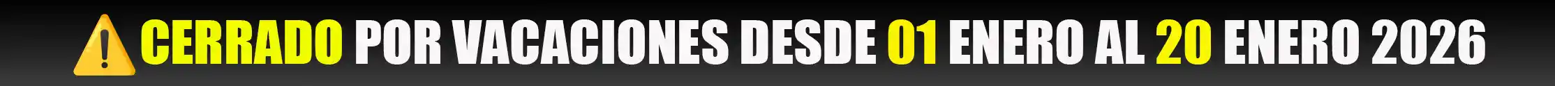 CERRADO POR VACACIONES CERRADO POR VACACIONES